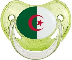 Drapeau Algérie Sucette Physiologique Vert à paillette