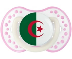 Drapeau Algérie Sucette LOVI Dynamic Blanc-rose phosphorescente