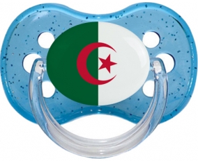 Drapeau Algérie Tétine Cerise Bleu à paillette