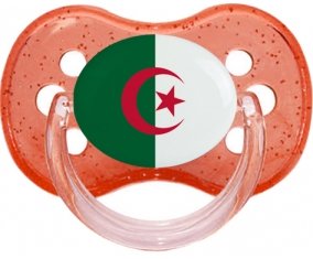 Drapeau Algérie Tétine Cerise Rouge à paillette
