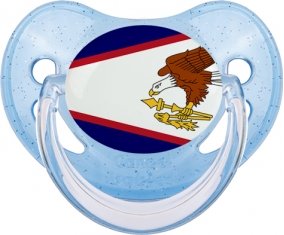 Drapeau Samoa américaines Tétine Physiologique Bleue à paillette
