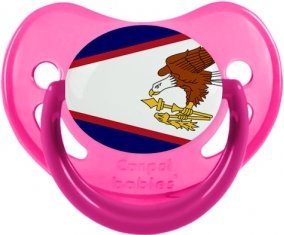 Drapeau Samoa américaines Tétine Physiologique Rose phosphorescente