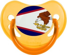 Drapeau Samoa américaines Tétine Physiologique Jaune phosphorescente