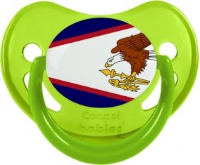Drapeau Samoa américaines Tétine Physiologique Vert phosphorescente