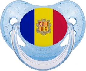 Drapeau Andorre Sucete Physiologique Bleue à paillette
