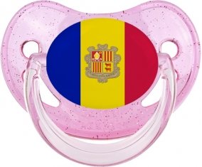 Drapeau Andorre Sucete Physiologique Rose à paillette