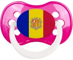 Drapeau Andorre Sucette Anatomique Rose foncé classique
