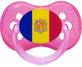 Drapeau Andorre Sucette Cerise Rose à paillette