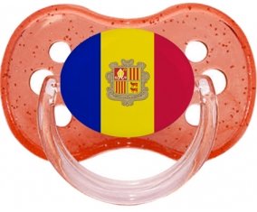 Drapeau Andorre Sucette Cerise Rouge à paillette