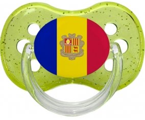 Drapeau Andorre Sucette Cerise Vert à paillette