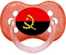 Drapeau Angola Sucette Cerise Rouge à paillette