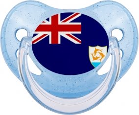Drapeau Anguilla Sucette Physiologique Bleue à paillette
