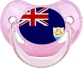 Drapeau Anguilla Sucette Physiologique Rose à paillette