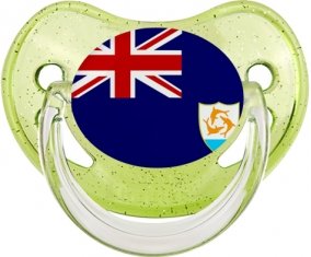 Drapeau Anguilla Sucette Physiologique Vert à paillette