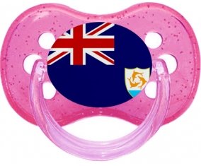 Drapeau Anguilla Tétine Cerise Rose à paillette