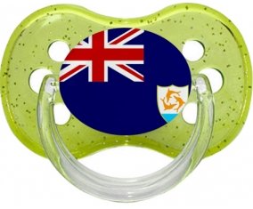 Drapeau Anguilla Tétine Cerise Vert à paillette
