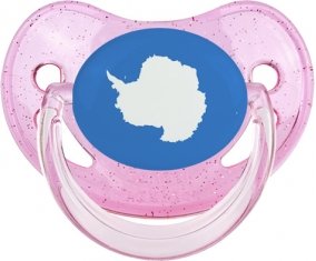 Drapeau Antarctique Tétine Physiologique Rose à paillette