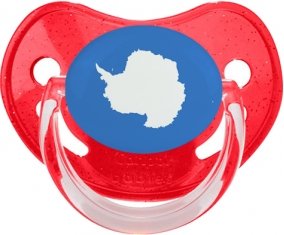 Drapeau Antarctique Tétine Physiologique Rouge à paillette