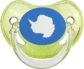 Drapeau Antarctique Tétine Physiologique Vert à paillette