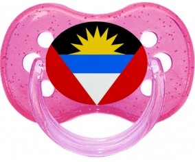 Drapeau Antigua-et-Barbuda Sucette Cerise Rose à paillette