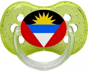 Drapeau Antigua-et-Barbuda Sucette Cerise Vert à paillette