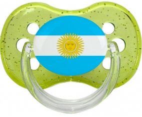 Drapeau Argentine Sucette Cerise Vert à paillette