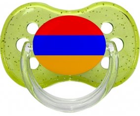 Drapeau Arménie Tétine Cerise Vert à paillette