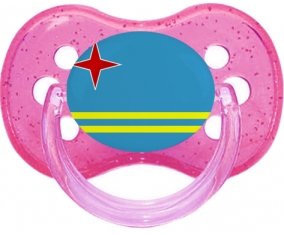 Drapeau Aruba Sucete Cerise Rose à paillette