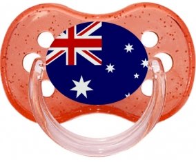 Drapeau Australie Sucette Cerise Rouge à paillette