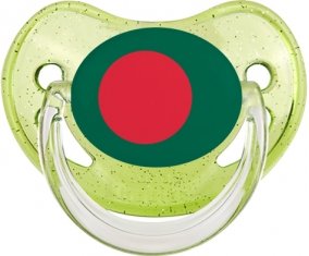 Drapeau Bangladesh Sucette Physiologique Vert à paillette