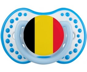 Drapeau Belgique Tétine LOVI Dynamic Blanc-bleu phosphorescente