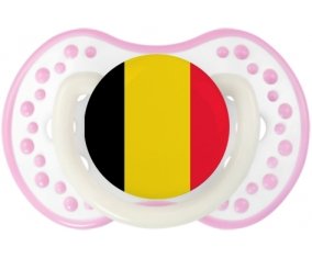 Drapeau Belgique Tétine LOVI Dynamic Blanc-rose phosphorescente