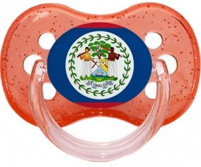 Drapeau Belize Sucette Cerise Rouge à paillette