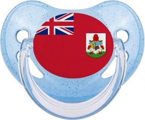 Drapeau Bermudes Tétine Physiologique Bleue à paillette