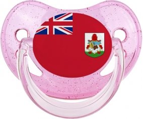 Drapeau Bermudes Tétine Physiologique Rose à paillette