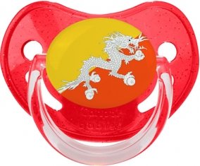 Drapeau Bhoutan Sucete Physiologique Rouge à paillette