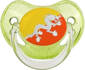 Drapeau Bhoutan Sucete Physiologique Vert à paillette
