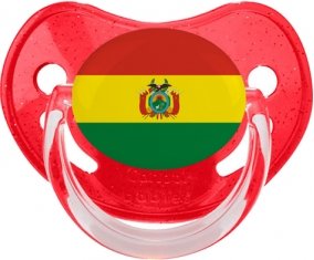 Drapeau Bolivie Sucette Physiologique Rouge à paillette