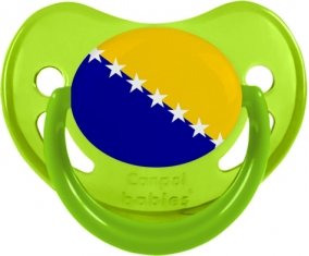 Drapeau Bosnie Herzégovine Tétine Physiologique Vert phosphorescente