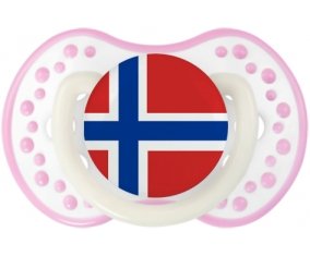 Drapeau Île Bouvet Sucette LOVI Dynamic Blanc-rose phosphorescente