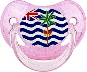 Drapeau Territoire britannique de l'océan Indien Tétine Physiologique Rose à paillette