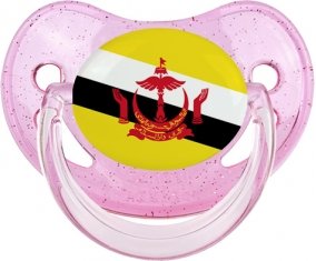 Drapeau Brunei Darussalam Sucete Physiologique Rose à paillette