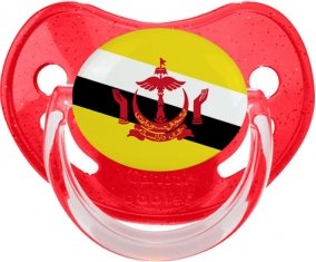 Drapeau Brunei Darussalam Sucete Physiologique Rouge à paillette