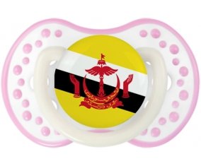Drapeau Brunei Darussalam Tétine LOVI Dynamic Blanc-rose phosphorescente