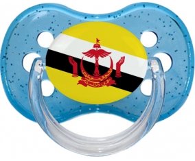 Drapeau Brunei Darussalam Sucette Cerise Bleu à paillette