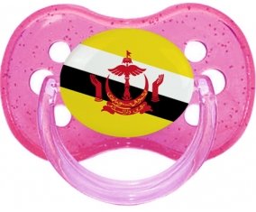 Drapeau Brunei Darussalam Sucette Cerise Rose à paillette