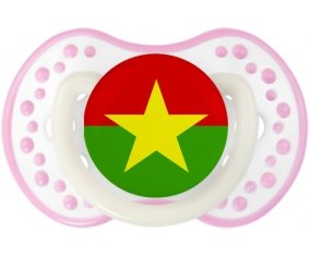 Drapeau Burkina Faso Sucette LOVI Dynamic Blanc-rose phosphorescente