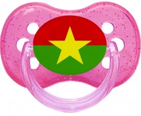 Drapeau Burkina Faso Tétine Cerise Rose à paillette
