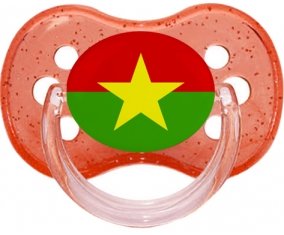Drapeau Burkina Faso Tétine Cerise Rouge à paillette