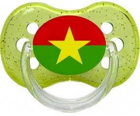 Drapeau Burkina Faso Tétine Cerise Vert à paillette